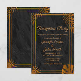 Goldene Blätter und geometrische Rahmen Moderner E Einladung