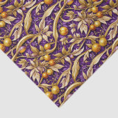 Goldene Blätter und Granatäpfel Lila Seidenpapier (Detail)