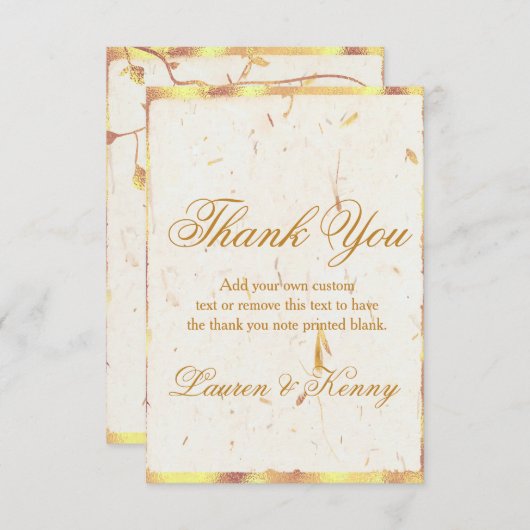 Goldene Blätter Vielen Dank Karten (Vorne/Hinten)