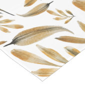 Goldene Blätter Wasserfarben Handgemalt Großer Tischläufer (Ecke)