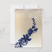 Goldene Blattschneesicherheit im Winter QR-uAwg RSVP Karte (Rückseite)