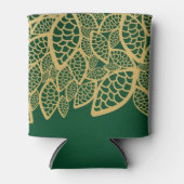 Goldene Blattspitze auf grünem Hintergrund Dosenkühler (Vorderseite)