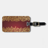 Goldene Blattspitze auf rotem Grund Gepäckanhänger (Vorderseite horizontal)
