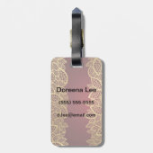 Goldene Blattspitze auf rotem Grund Gepäckanhänger (Rückseite vertikal)