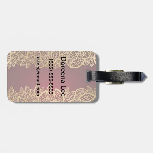 Goldene Blattspitze auf rotem Grund Gepäckanhänger (Rückseite horizontal)