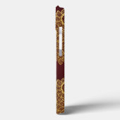 Goldene Blattspitze auf rotem Hintergrund Case-Mate iPhone Hülle (Rückseite / Links)