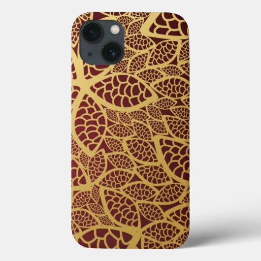 Goldene Blattspitze auf rotem Hintergrund Case-Mate iPhone Hülle (Rückseite)