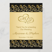 Goldene Blattwerk-Wirbel auf der Black Menu Card Menükarte (Rückseite)