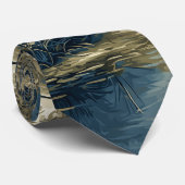 Goldene Blaue Birken am Flussufer Krawatte (Gerollt)
