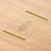 Goldene Blaue Elegante Schrift Monogramm Hochzeit Acryleinladungen (Ablage )