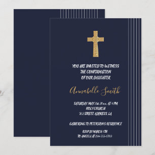 Goldene, blaue, elegante    TypografieBESTÄTIGUNG Einladung