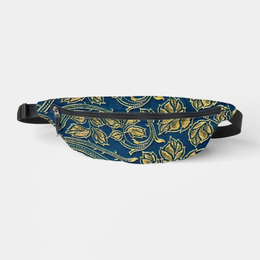 Goldene Blaue Eleganz Bauchtasche (Vorderseite)