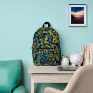 Goldene blaue Eleganz Bedruckter Rucksack