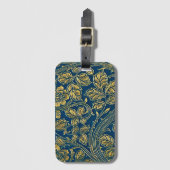 Goldene blaue Eleganz Gepäckanhänger (Vorderseite Vertikal)