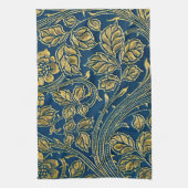 Goldene blaue Eleganz Geschirrtuch (Vertikal)