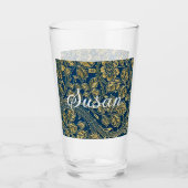 Goldene blaue Eleganz Glas (Vorderseite)