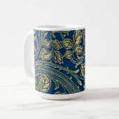 Goldene blaue Eleganz Kaffeetasse (Vorderseite Links)