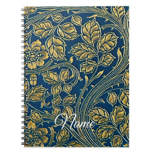 Goldene Blaue Eleganz Notizblock (Vorderseite)