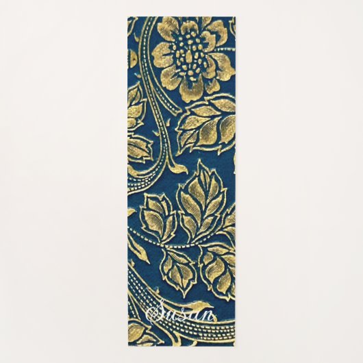 Goldene blaue Eleganz Yogamatte (Vorderseite)