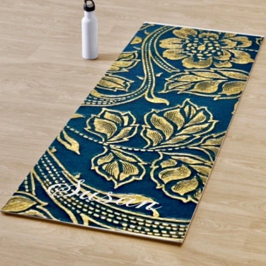 Goldene blaue Eleganz Yogamatte