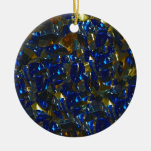 Goldene blaue Kreis-Verzierung Keramikornament