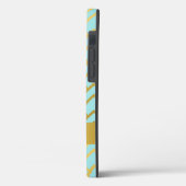 Goldene blaue Kunst Deco Geometrischer Personalisi Case-Mate iPhone Hülle (Rückseite / Links)