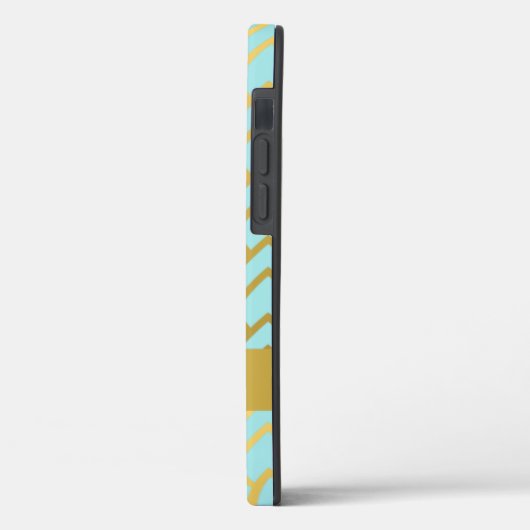 Goldene blaue Kunst Deco Geometrischer Personalisi Case-Mate iPhone Hülle (Rückseite / Links)