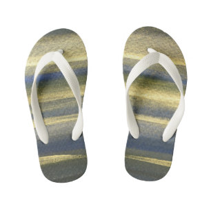 Goldene Blaue Linien Benutzerdefinierte Flip Flops Kinderbadesandalen