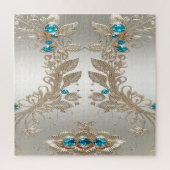 Goldene blaue Steine Jigsaw Puzzle (Vertikal)