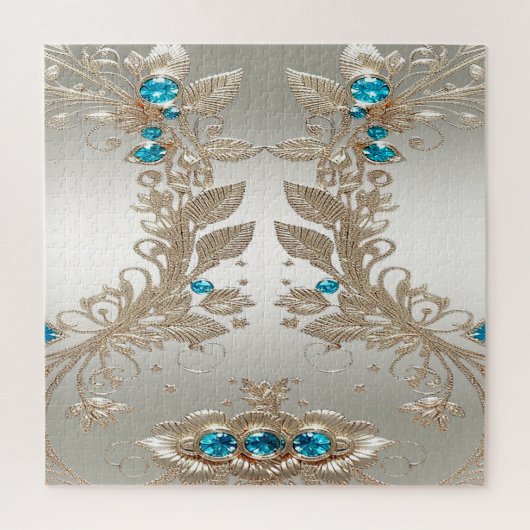 Goldene blaue Steine Jigsaw Puzzle (Vertikal)