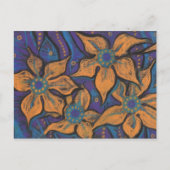 Goldene Blume Abstraktes Blumenmotiv Postkarte (Vorderseite)