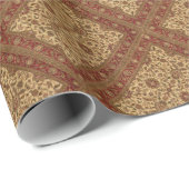 Goldene Blume Arabesque orientalisches Tapaster Geschenkpapier (Rolleneckpunkt)