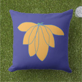 Goldene Blume auf Cobalt Blue Kissen (Gras)