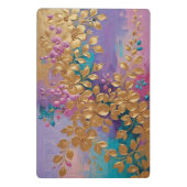 Goldene Blume auf rosa Lilac Türkis gestrichen Mini Klemmbrett (Rückseite)