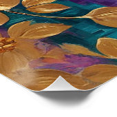 Goldene Blume auf rosa Lilac Türkis gestrichen Poster (Ecke)