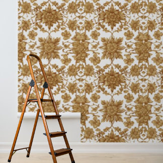 Goldene Blume auf weißem Hintergrund abziehen und  Tapete