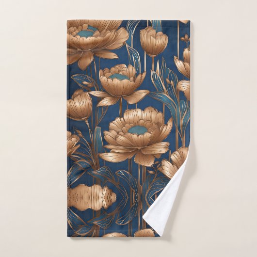 Goldene Blume Badhandtuch Set (Handtuch)