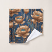 Goldene Blume Badhandtuch Set (Waschlappen)