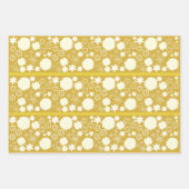 Goldene Blume Blumenmuster Geschenkpapier Set (Vorderseite 2)