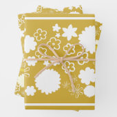 Goldene Blume Blumenmuster Geschenkpapier Set (Beispiel)