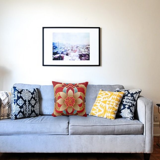 Goldene Blume Chinesischer Neujahrskissen Kissen (Von Creator hochgeladen)