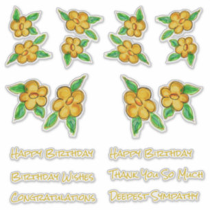 Goldene Blume deklariert den Text individuell Aufkleber
