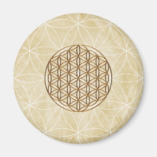 Goldene Blume des Lebens Magnet (Vorne)
