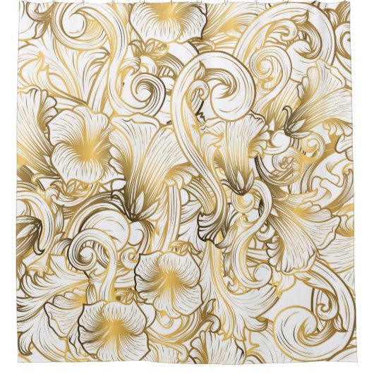 Goldene Blume Duschvorhang (Vorderseite)