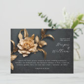 Goldene Blume Einladung (Stehend Vorderseite)