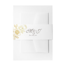 Goldene Blume Einladung Bauchband Hochzeit Einladungsbanderole