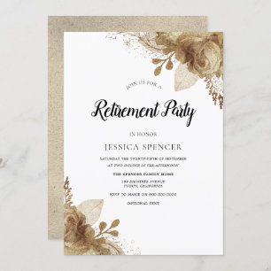 Goldene Blume Elegantes Party Einladung