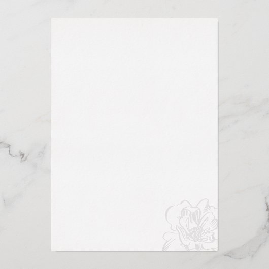 Goldene Blume Folieneinladung (Rückseite)