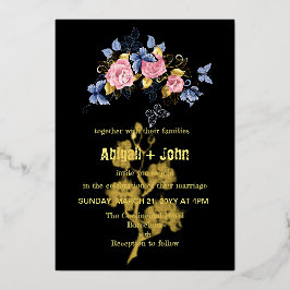 Goldene Blume Folieneinladung