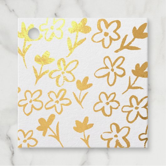 Goldene Blume Geschenkanhänger (Vorderseite)